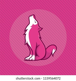 rosafarbener und weißer Wolf