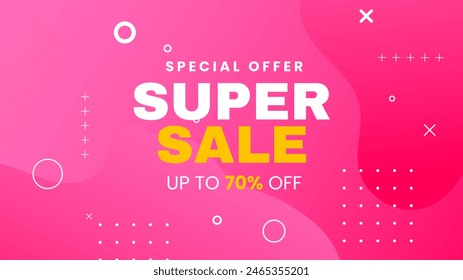 Pink white and yellow vector gradient sale background design. Vector super sale template design. Big sales special offer. End of season party background