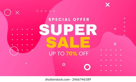 Vector rosa blanco y amarillo mega venta super promo fondo con descuento. Vector super venta diseño de Plantilla. Gran oferta especial de ventas. Fondo de fiesta de fin de temporada