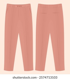 Pink wide pants. vector illustration