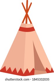 Pink wigwam, illustration, vector on white background