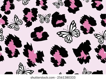 pink wild exotic leopard design