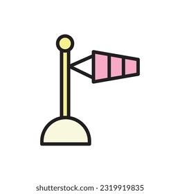 Pink Windsock Icon Vector Illustration