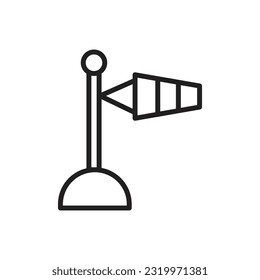 Pink Windsock Outline Icon Vector Illustration