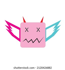 pink winged devil head emoji 