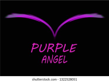 Pink wings dissolve to the sides.On a black background.vector.eps 8