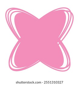 pink wings hand drawn icon isolated