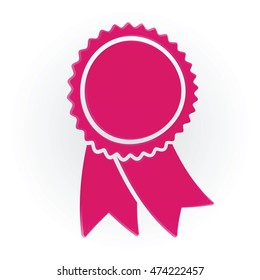 Pink Winner Badge Isolated On White Stock Vector (Royalty Free ...