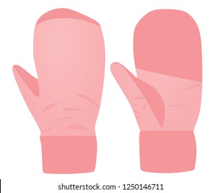 Pink winter gloves. vector illustration