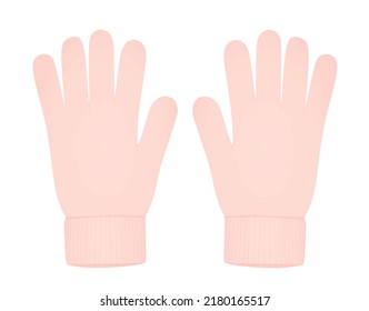 Pink winter gloves. vector illustration