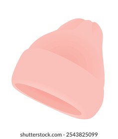 Pink winter hat. vector illustration