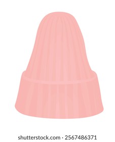 Pink  winter hat. vector illustration