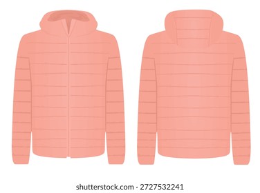 Chaqueta de invierno rosa. Ilustración vectorial