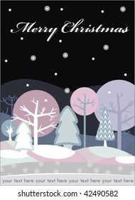 Pink winter landscape