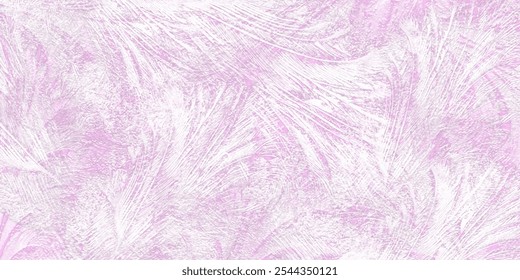 Pink winter vector background with frozen glass pattern and ice for cover design, cards, flyer, poster, banner. Hand drawn Christmas illustration. Merry Christmas! Happy New Year! Snow.