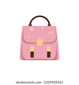 Pink woman bag illustation in flat design style, isolated on white background - Vector