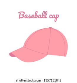 Pink woman baseball cap. Sports headdress, headgear