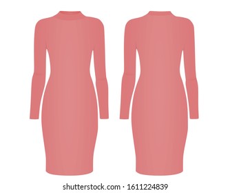 Pink woman dress. vector illustration