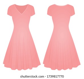 Pink woman dress. vector illustration