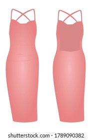 Pink woman dress. vector illustration