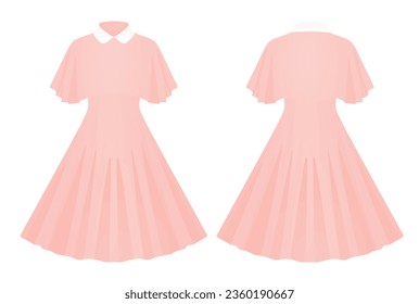 Pink woman dress. vector illustration