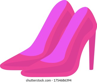 Pink woman heels, illustration, vector on white background