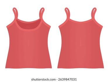 Pink woman sleeveless t shirt. vector illustration	