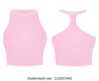 Pink woman top tank. vector