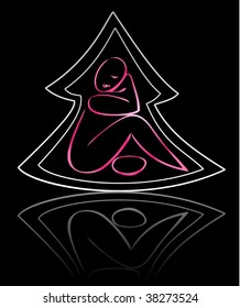 pink woman in the tree
