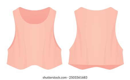 Pink women crop top. vector illustration