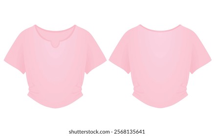 Pink women crop top. vector illustration