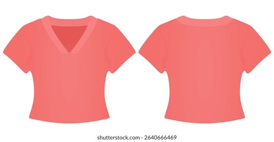 Pink  women crop top. vector illustration