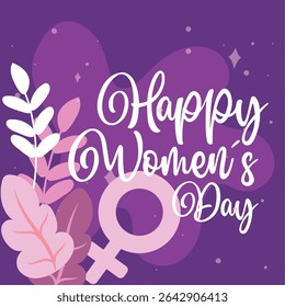 Pink women day card. Vector illustration