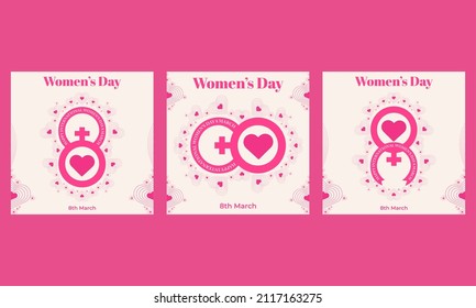 Pink Womens Day Social Media Post Collection