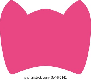 Pink women's hat with ears Vector illustration