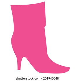 Pink women's shoe silhouette icon