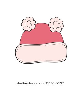 Sombrero de lana rosa dibujado a mano para el diseño