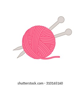 Pink Wool Yarn Knitting Needles Stock Vector (Royalty Free) 310165160 ...