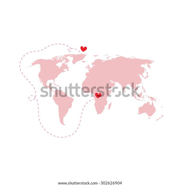 Image Vectorielle De Stock De Carte Du Monde Rose Atlas Avec