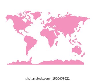 pink world map design, Planet continent earth and globe theme Vector illustration