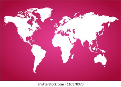 Pink World Map Vector Illustration