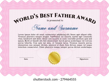Pink world's best father award template