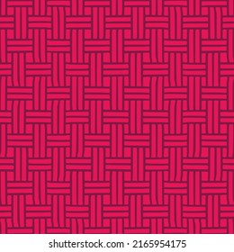 Pink woven design seamless pattern.
