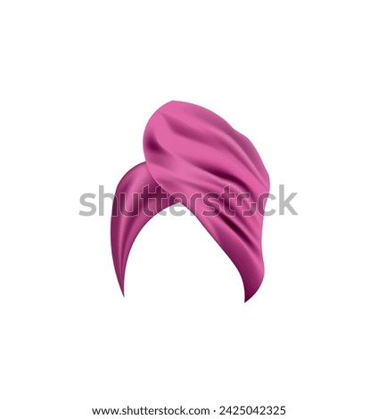 Pink wrapped head towel, vector