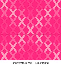 Pink X Alphabet Pattern On Pink Background Vector.