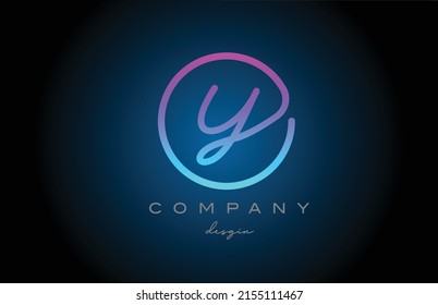 pink Y alphabet letter logo icon design. Handwritten connected creative template for business and company