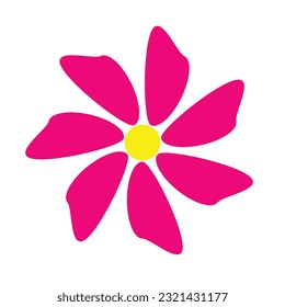 pink yellow 7 petal flower design vector illustration eps 