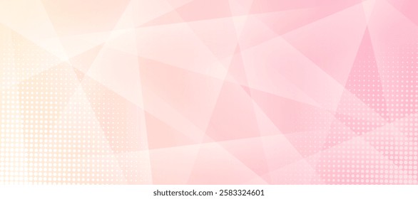Pink and yellow abstract background. Modern lines pattern. Minimal hafltone geometric design. Futuristic technology concept. Horizontal banner template. Vector illustration