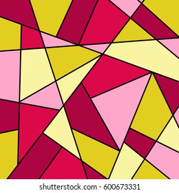 pink yellow abstract geometric vector background, stained glass