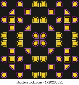 Pink and yellow abstract ornament pattern. Vector pink yellow ornament pattern.